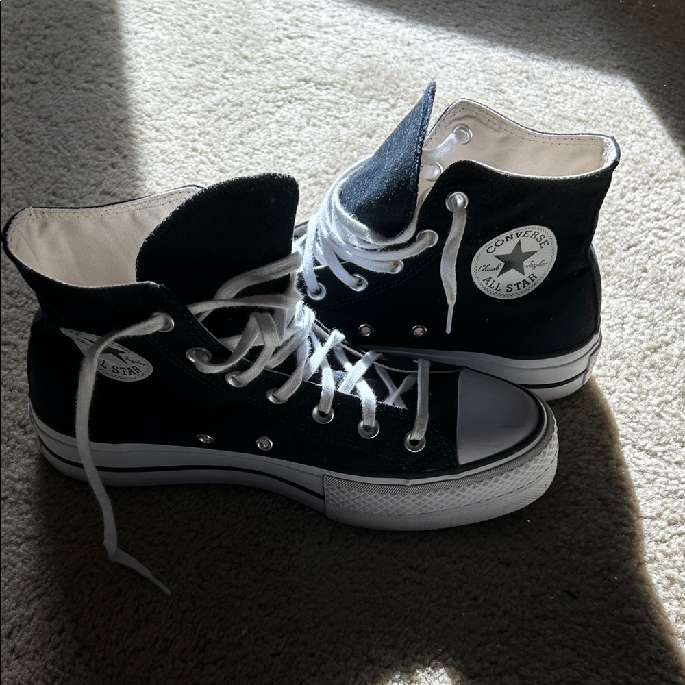 Black platform converse